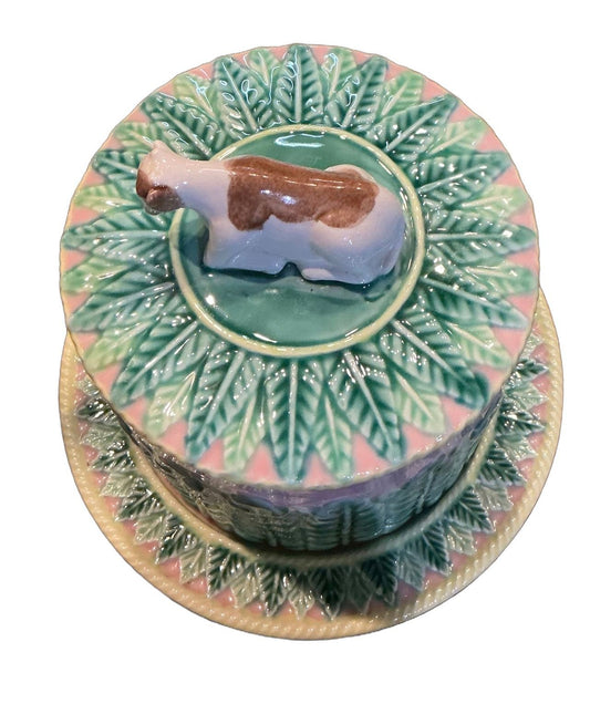 19th Century George Jones Majolica Cheese Dome
