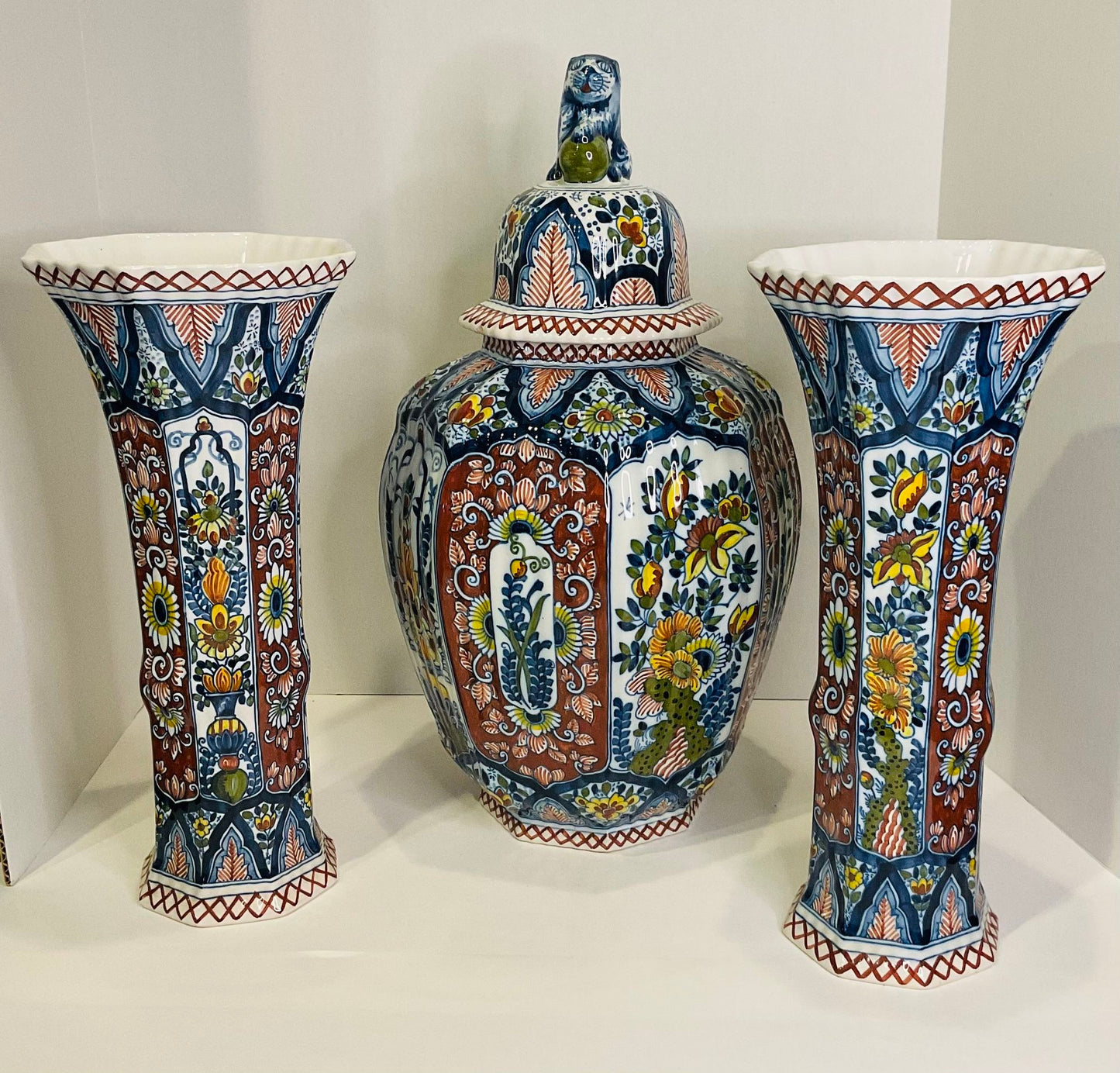 Boch Delft Urn and Vases