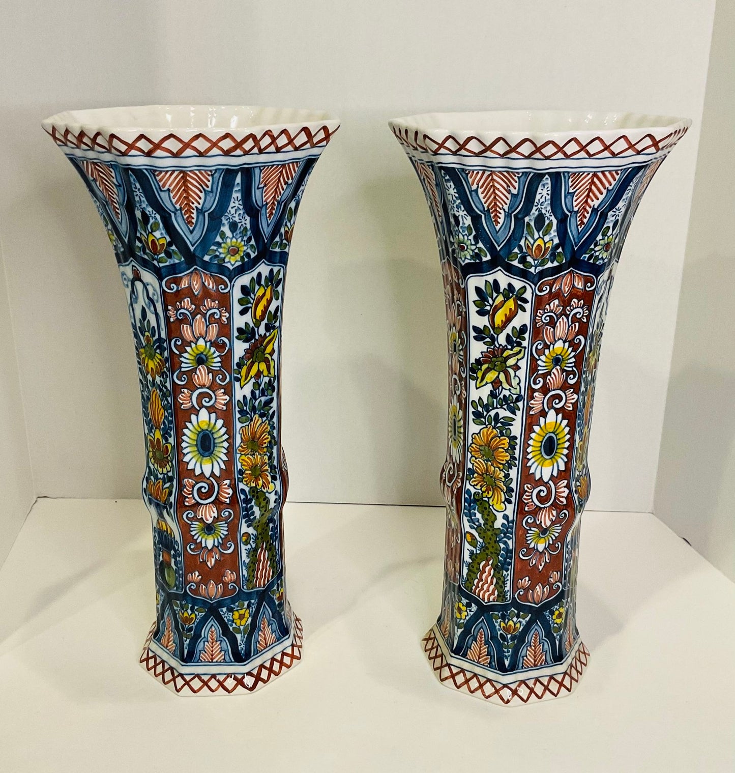 Boch Delft Urn and Vases
