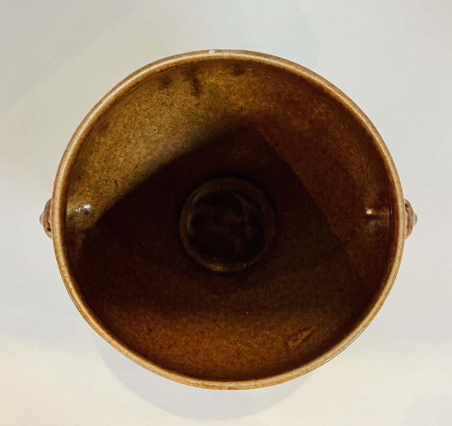 Pottery Urn with Metal Accents
