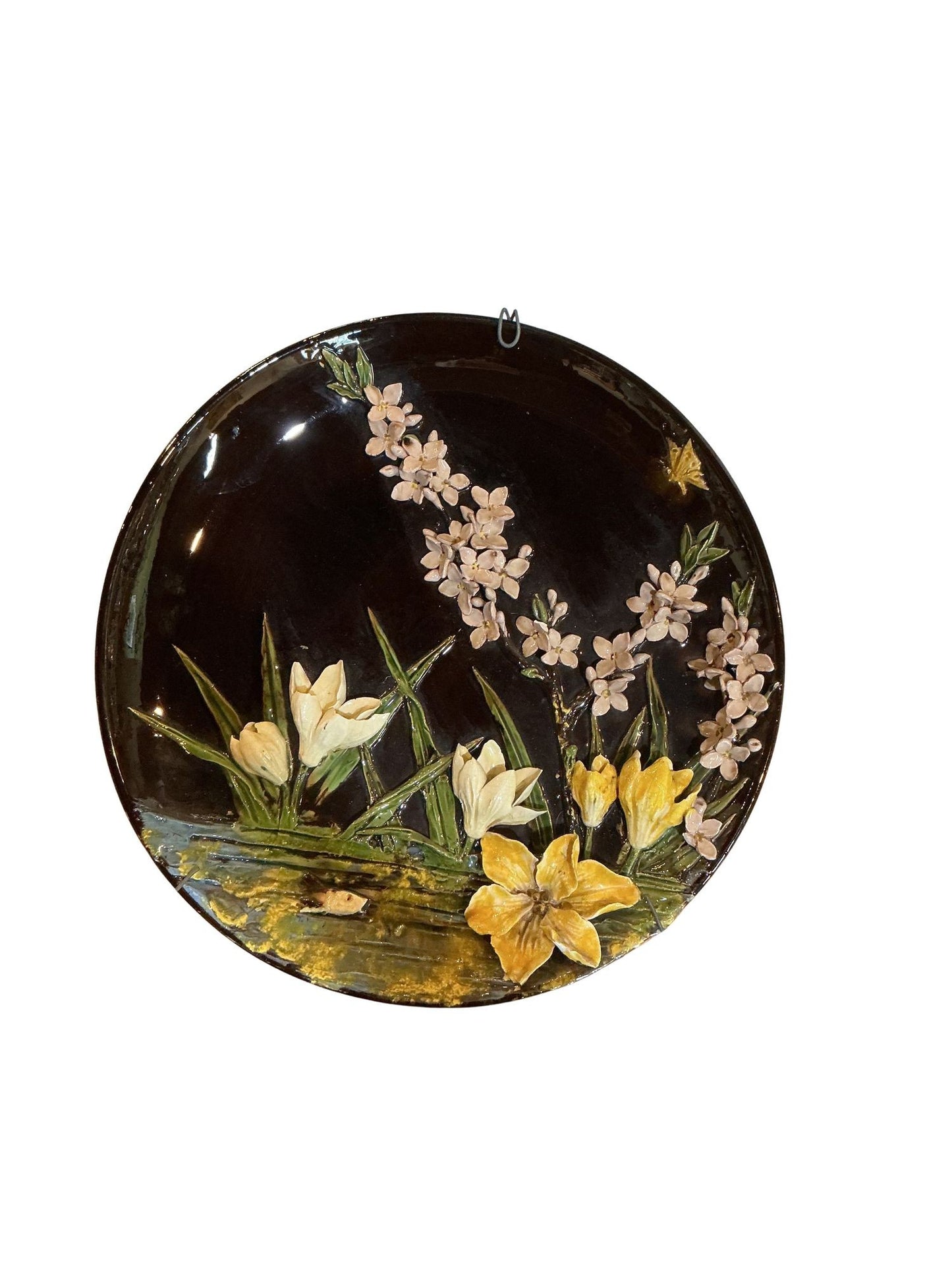 Antique Danish Barbotine Plate