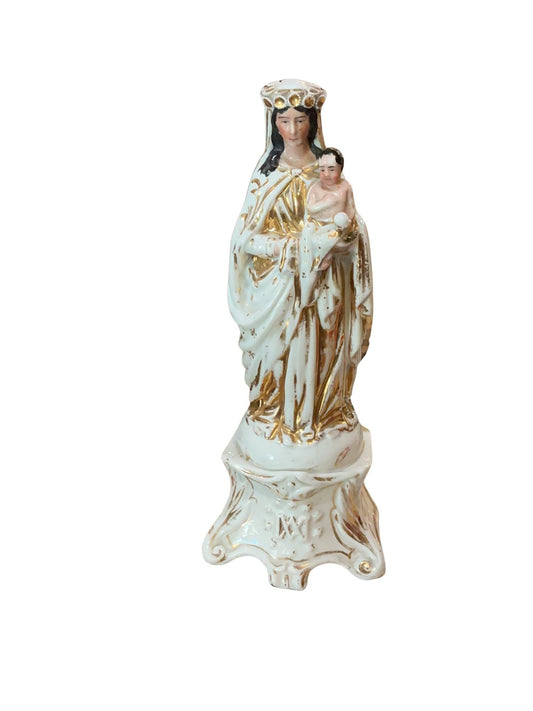 Antique French Vieux Paris Madonna and Child