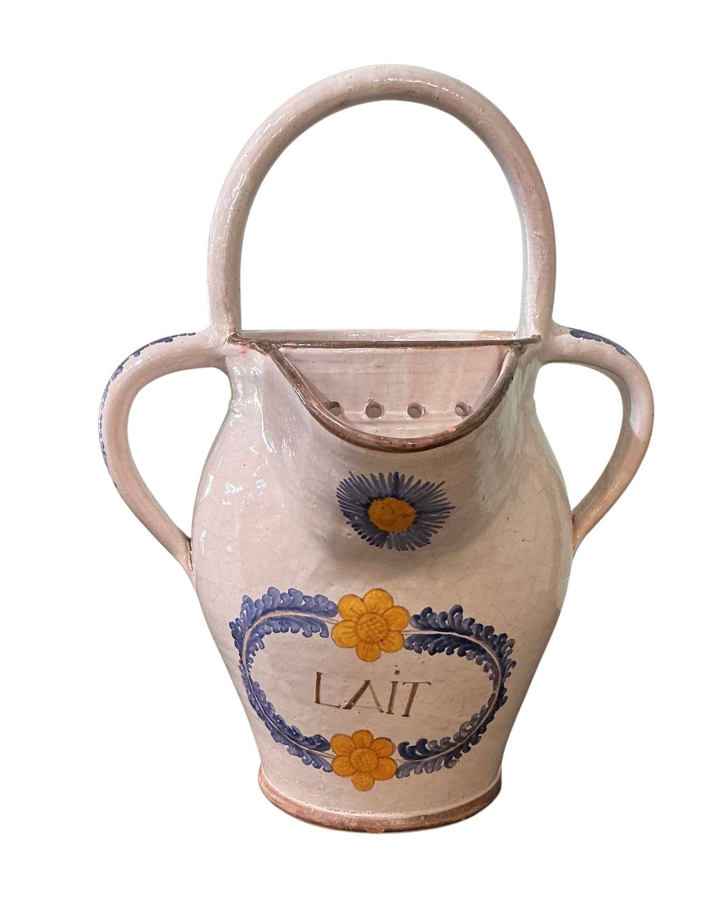 Antique French Pottery Milk Jug