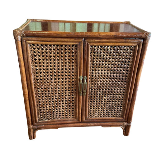 Mid Century French Designer Bamboo Cabinet