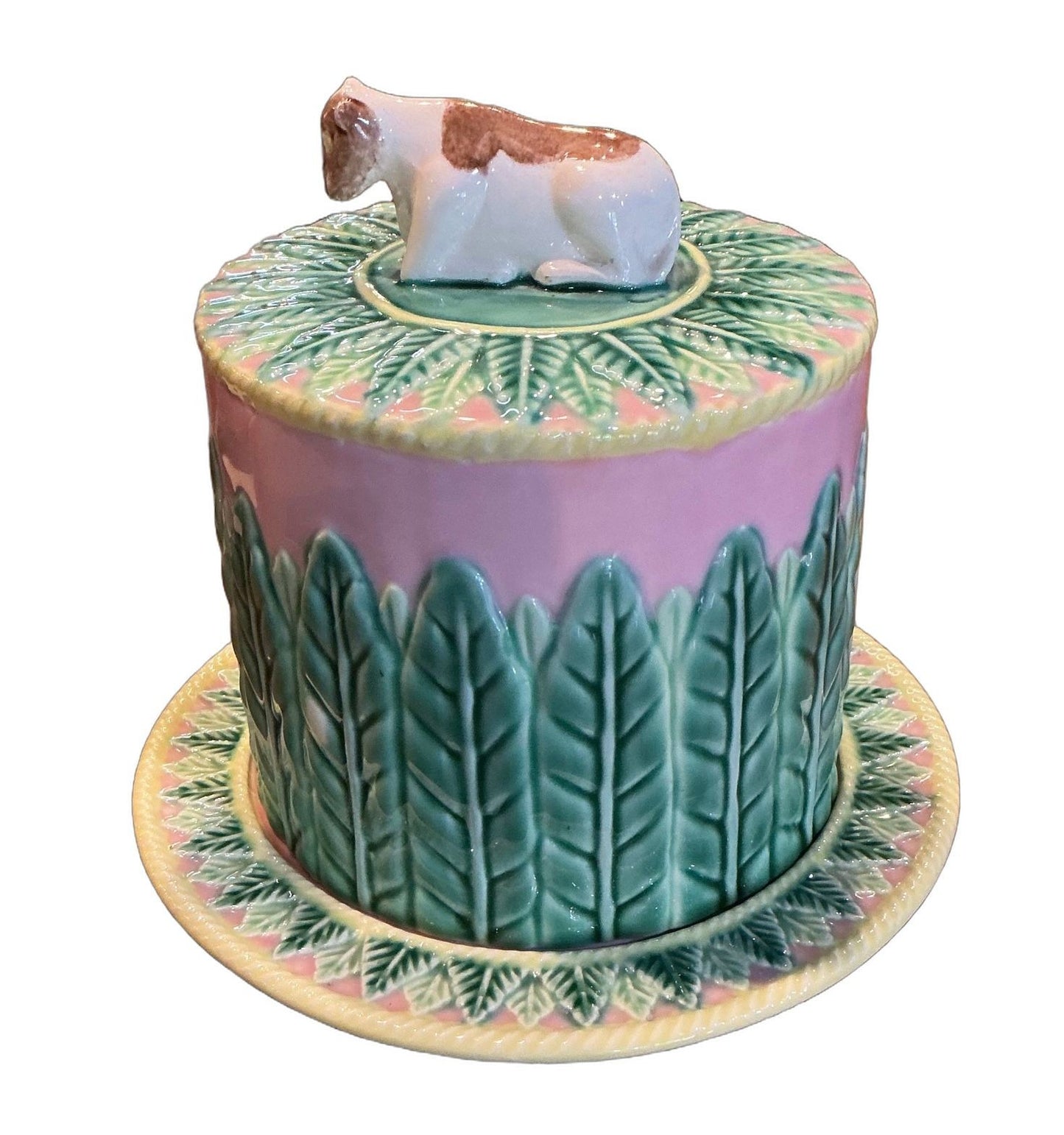 19th Century George Jones Majolica Cheese Dome