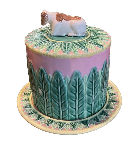 19th Century George Jones Majolica Cheese Dome