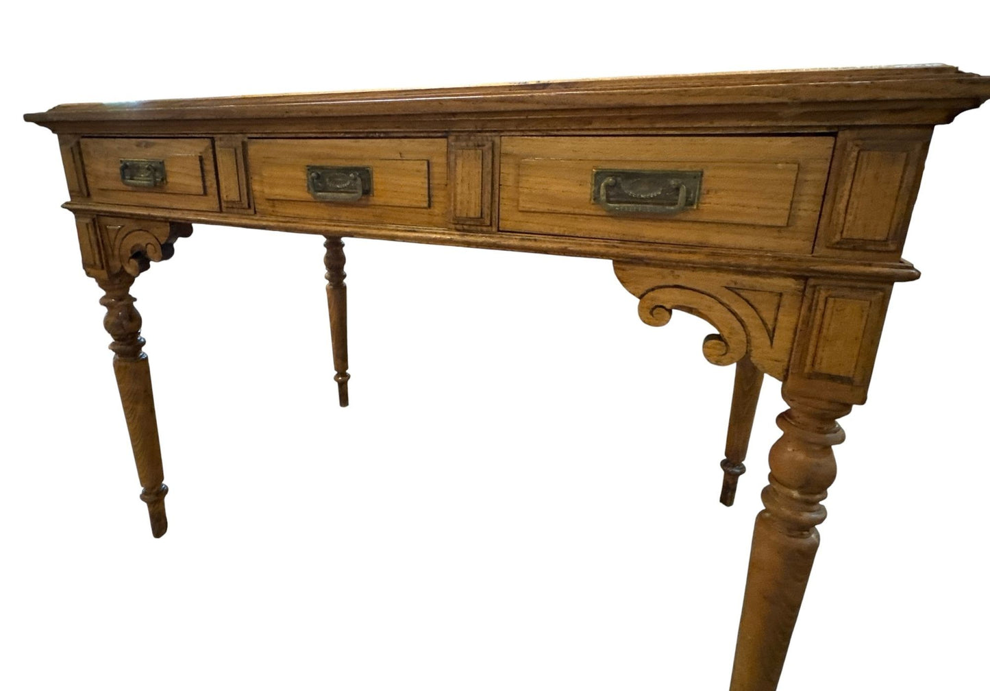 French Elm Wood Writing Desk, Circa 1900-20’s