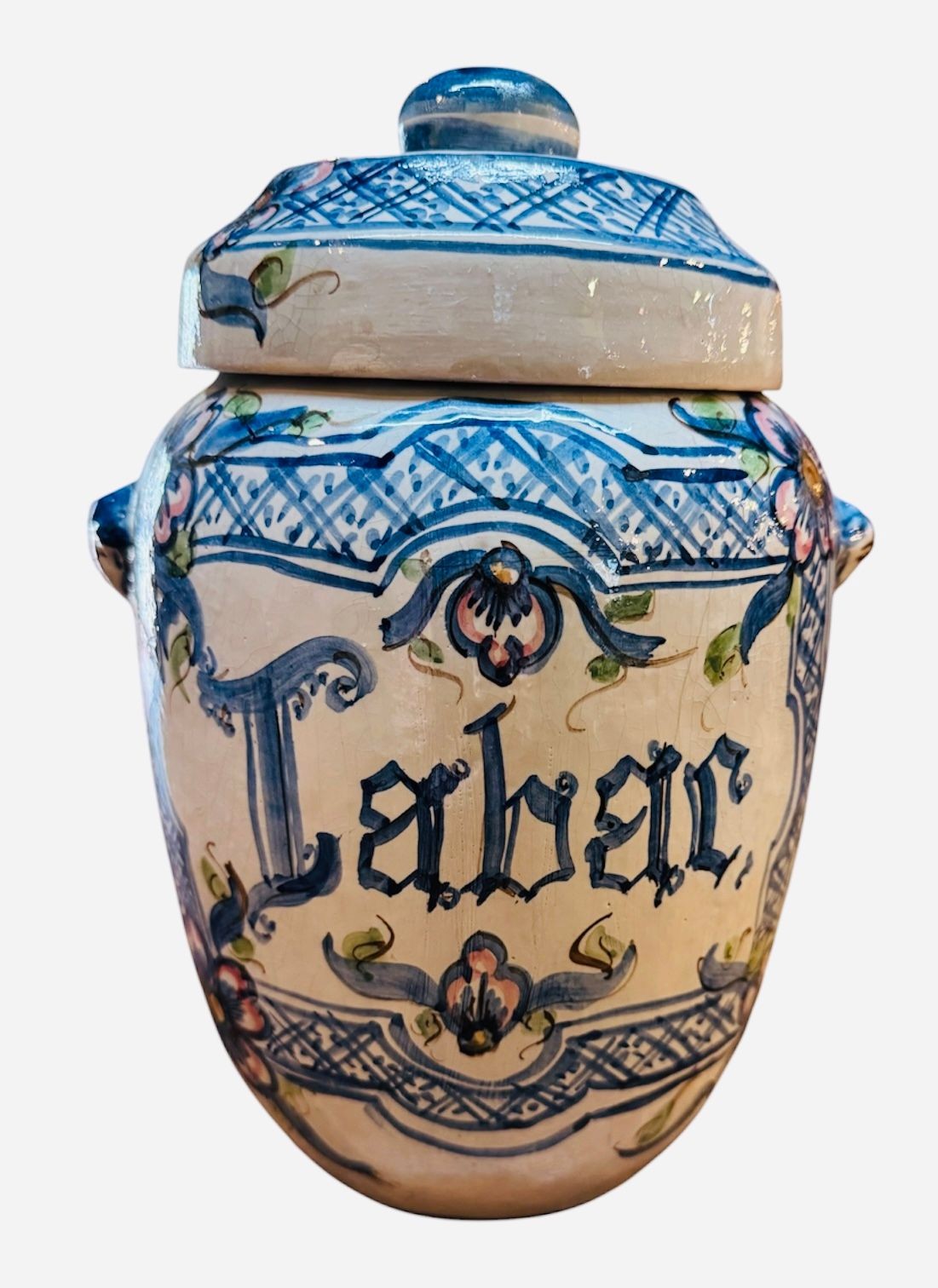 Circa 1900 Spanish Apothocary Tabac Jar