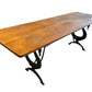 1920’2 Art Deco France Swan Table, Cast Iron Base and Walnut top