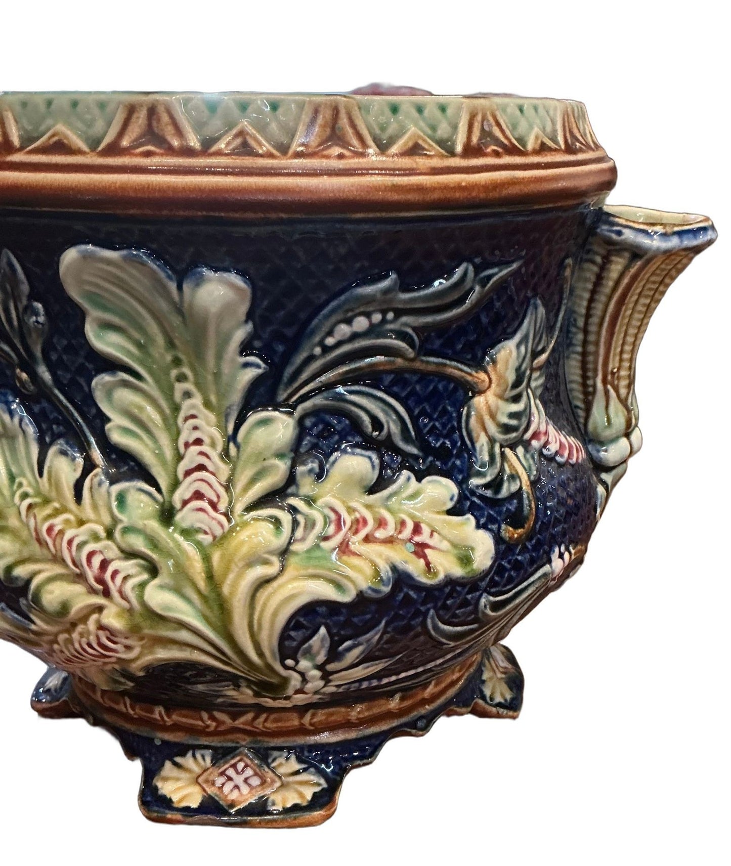Belgian Majolica Cache Pots Circa 1900