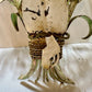 Whimsical Pair Of Mid Centry Italian Florentine Tole Style Bent Metal Electric Floral Sconces