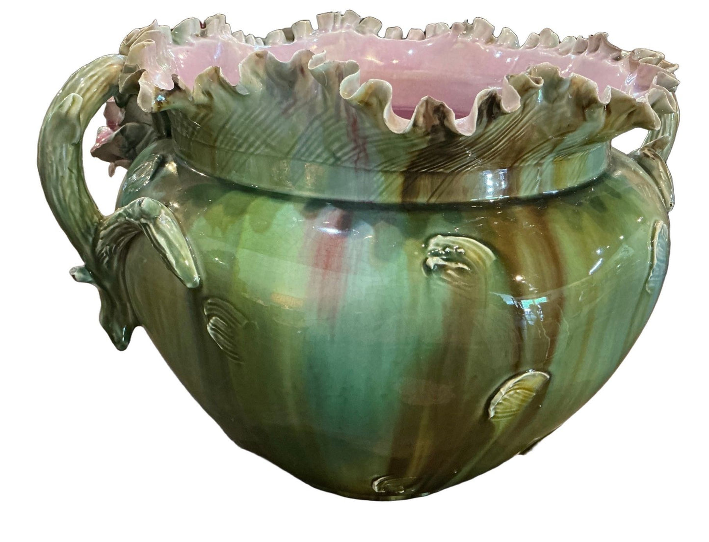 Circa 1900 Majolica Jardiniere
