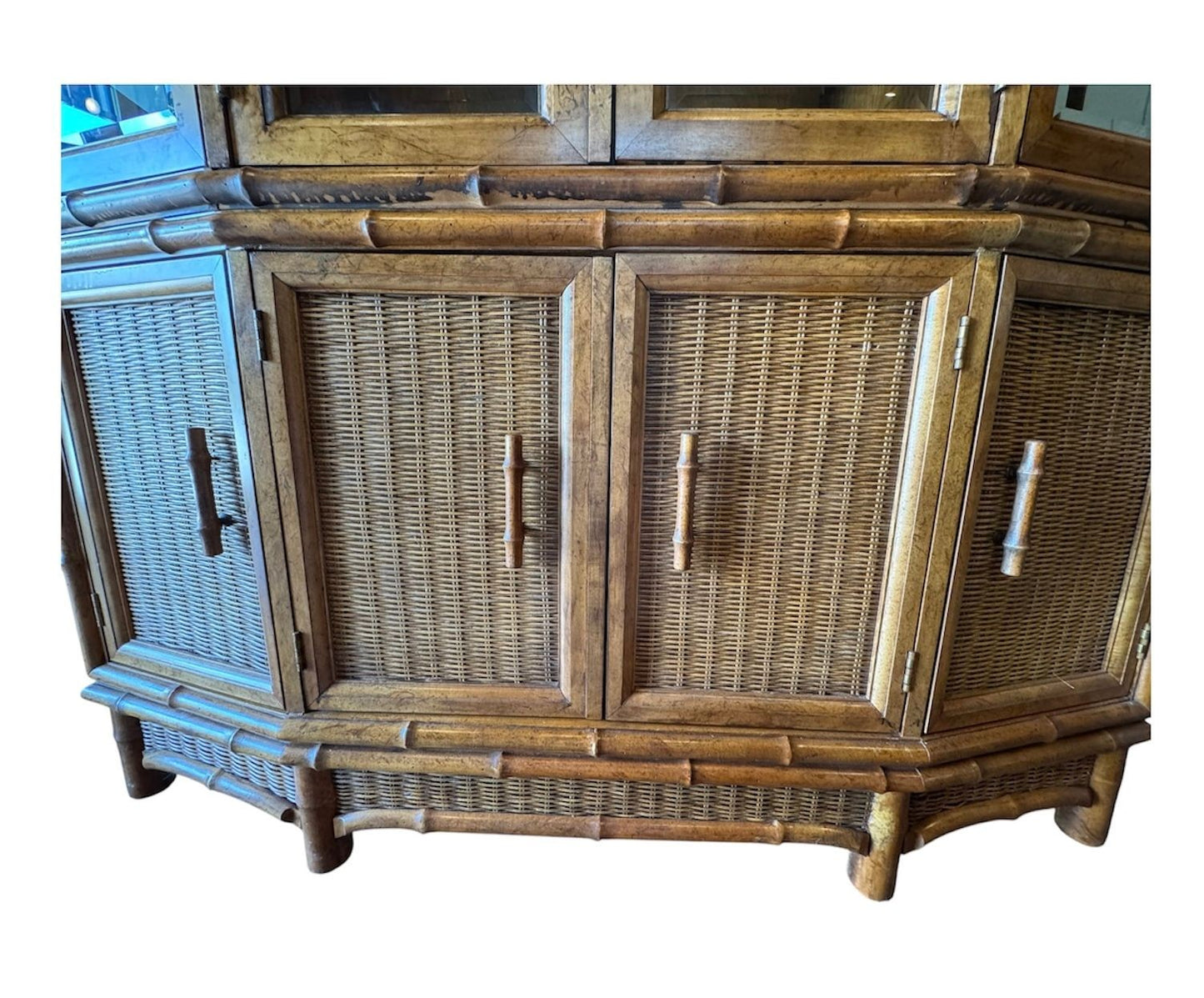 Mid-century Faux Bamboo/Rattan Dining Set