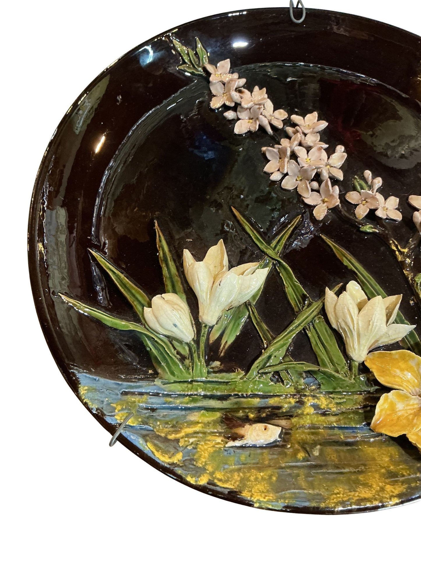 Antique Danish Barbotine Plate