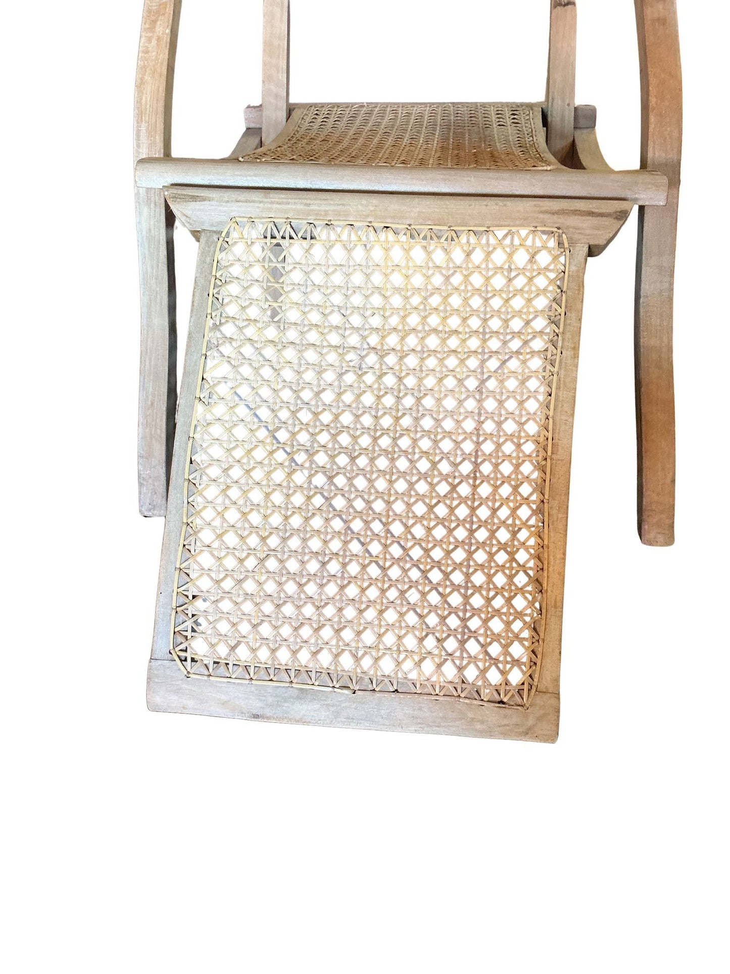 1920’s French Caned Chaise Lounge Bleached