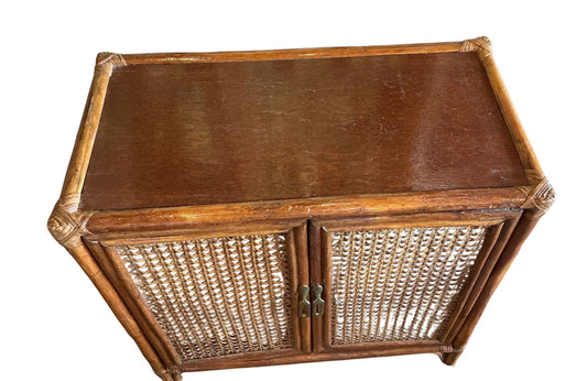 Mid Century French Designer Bamboo Cabinet