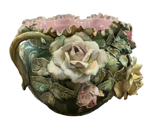 Circa 1900 Majolica Jardiniere