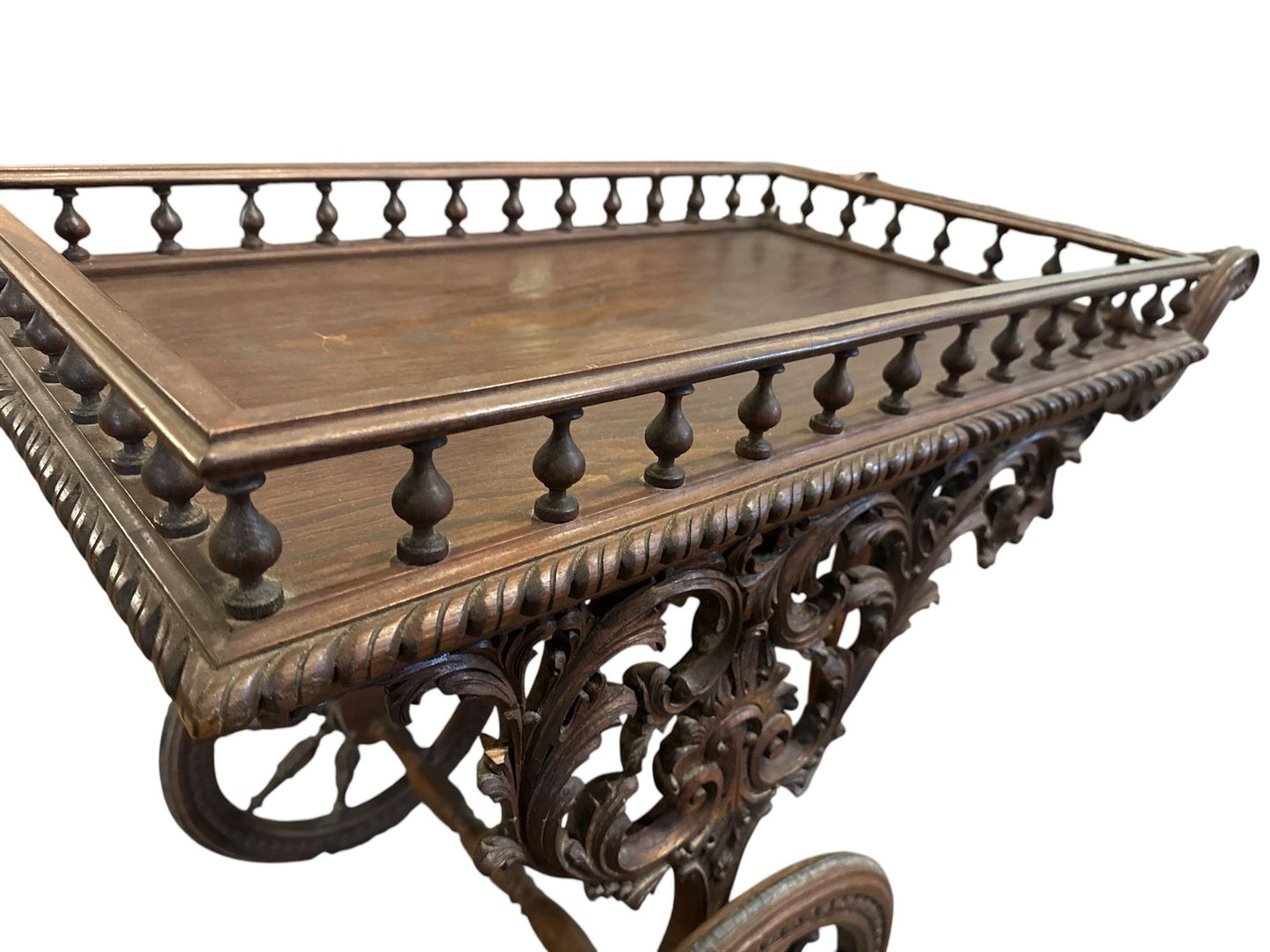 Antique Handcarved French Tea Cart, Circa 1880