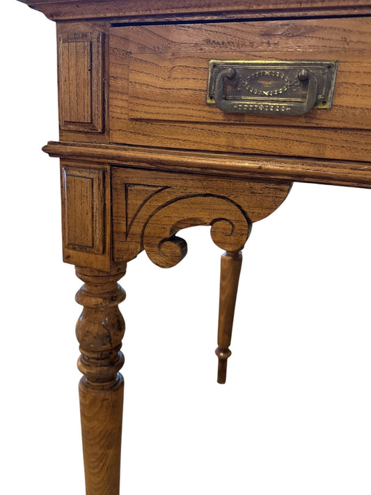 French Elm Wood Writing Desk, Circa 1900-20’s
