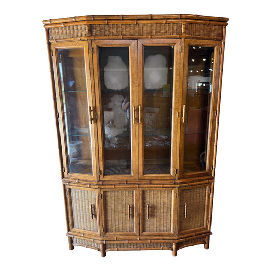 Mid-century Faux Bamboo/Rattan Dining Set