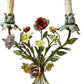 Whimsical Pair Of Mid Centry Italian Florentine Tole Style Bent Metal Electric Floral Sconces
