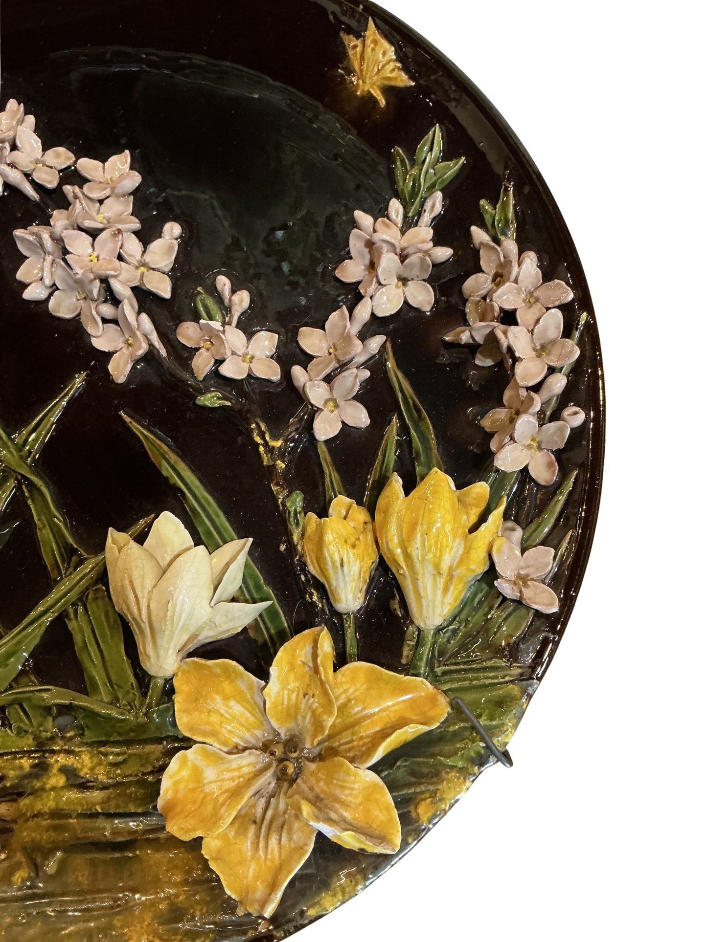 Antique Danish Barbotine Plate