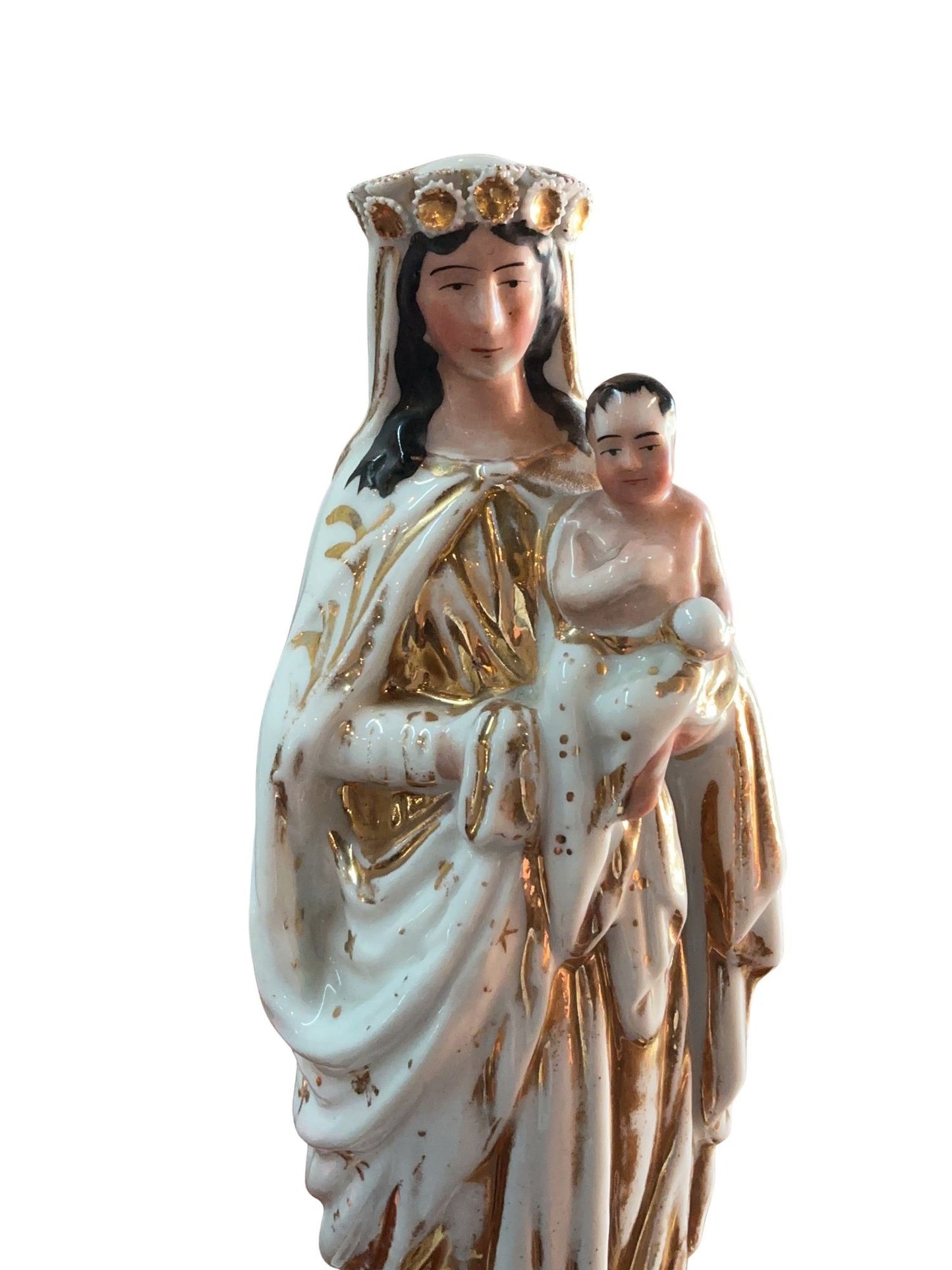 Antique French Vieux Paris Madonna and Child