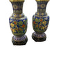 Exceptional Pair of Chinese Cloisonné Vases with Carved Stands