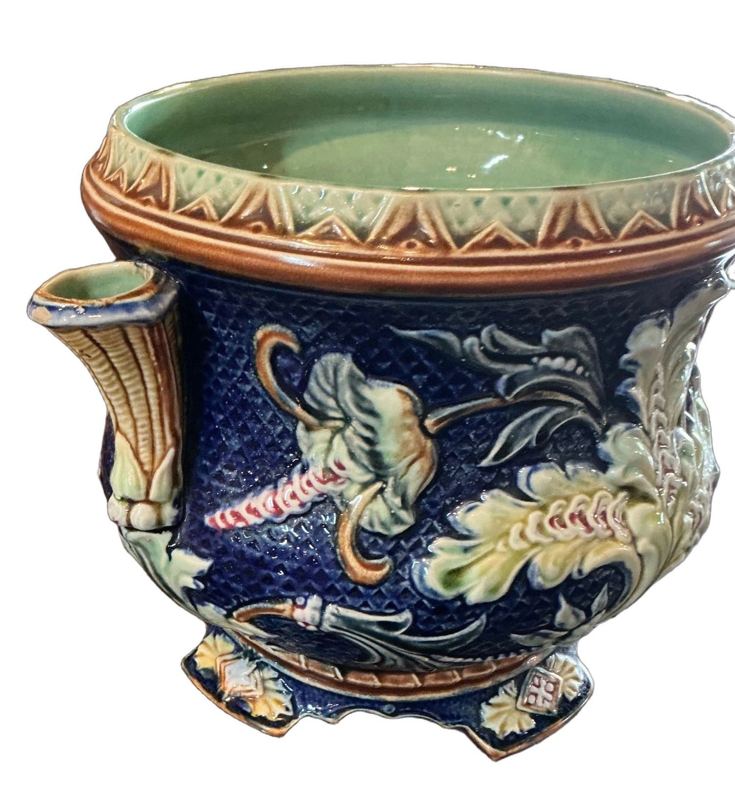 Belgian Majolica Cache Pots Circa 1900
