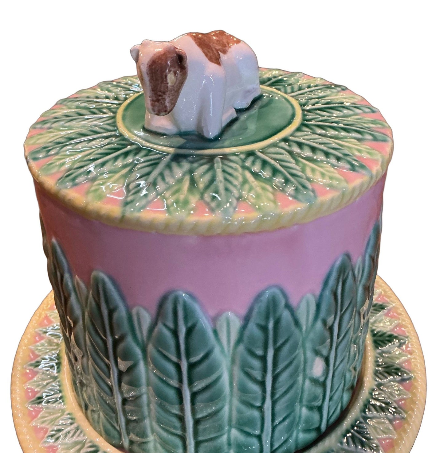 19th Century George Jones Majolica Cheese Dome