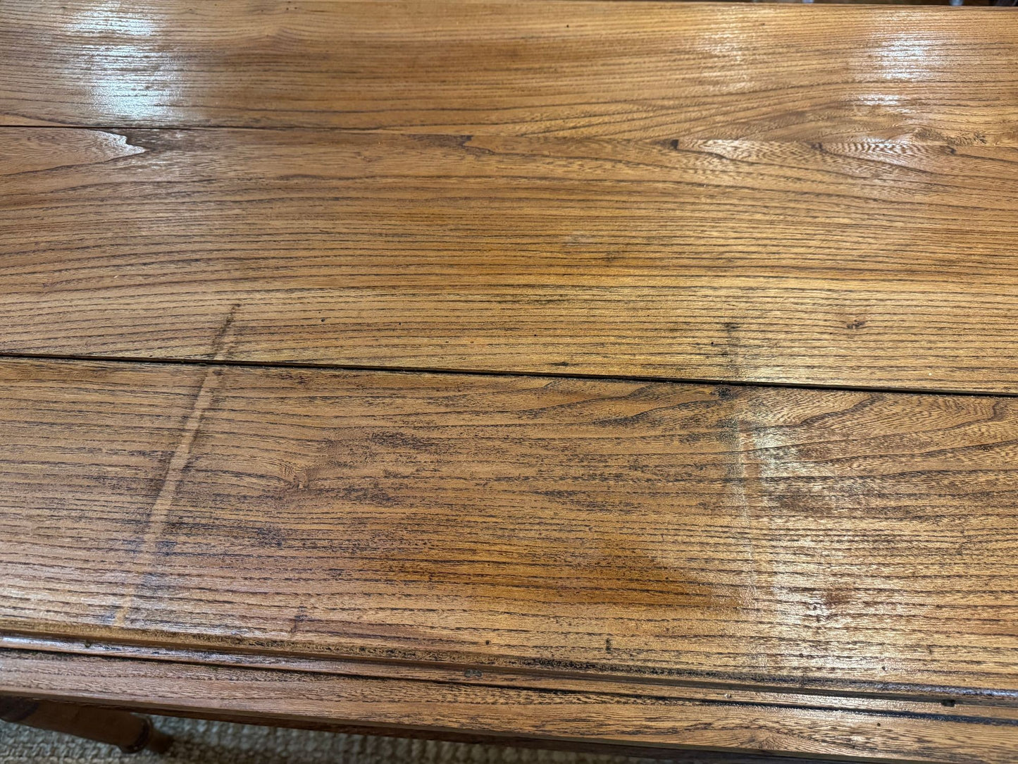 French Elm Wood Writing Desk, Circa 1900-20’s