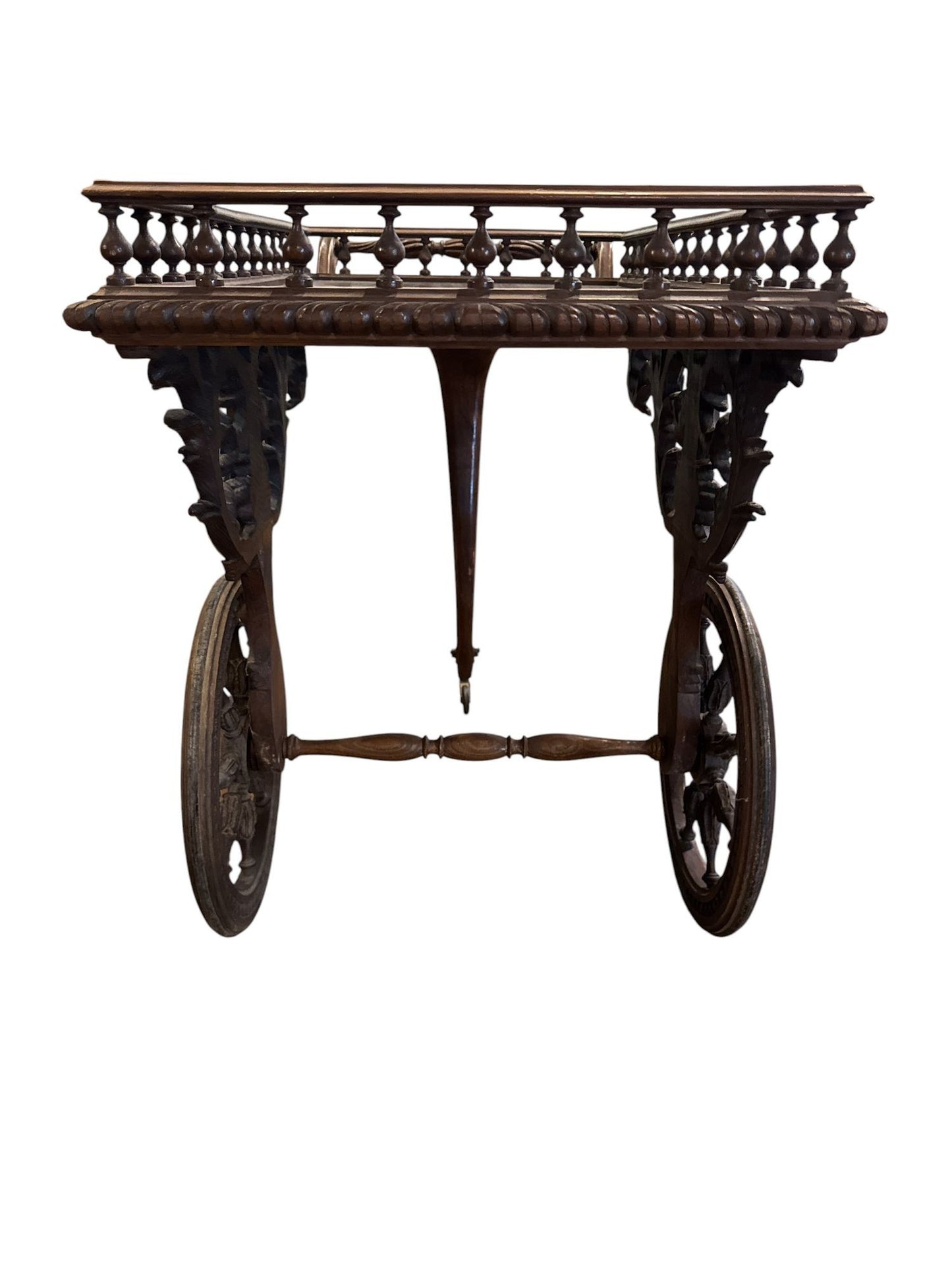 Antique Handcarved French Tea Cart, Circa 1880