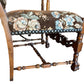 French Walnut Continental Arm Chairs in Vintage Floral Fabric, Pair