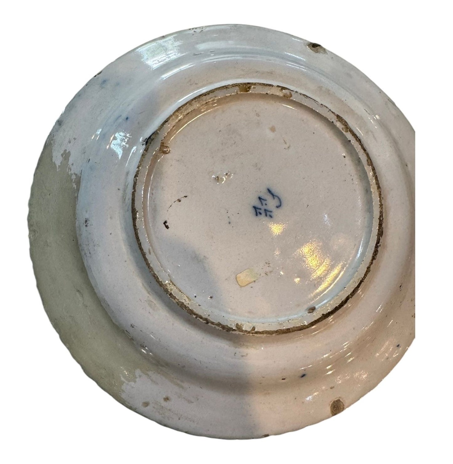 18th Century Ribbed Edge Cobalt Blue Delft Tin GLaze