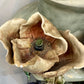 Large Antique Art Deco Faience Majolica Vase Decorated With Sculpted Delicate Flowers