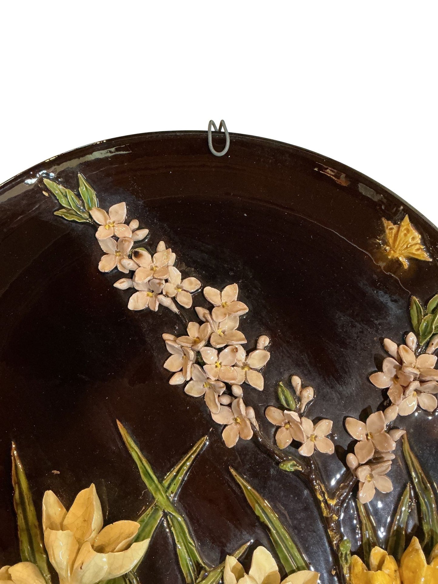 Antique Danish Barbotine Plate