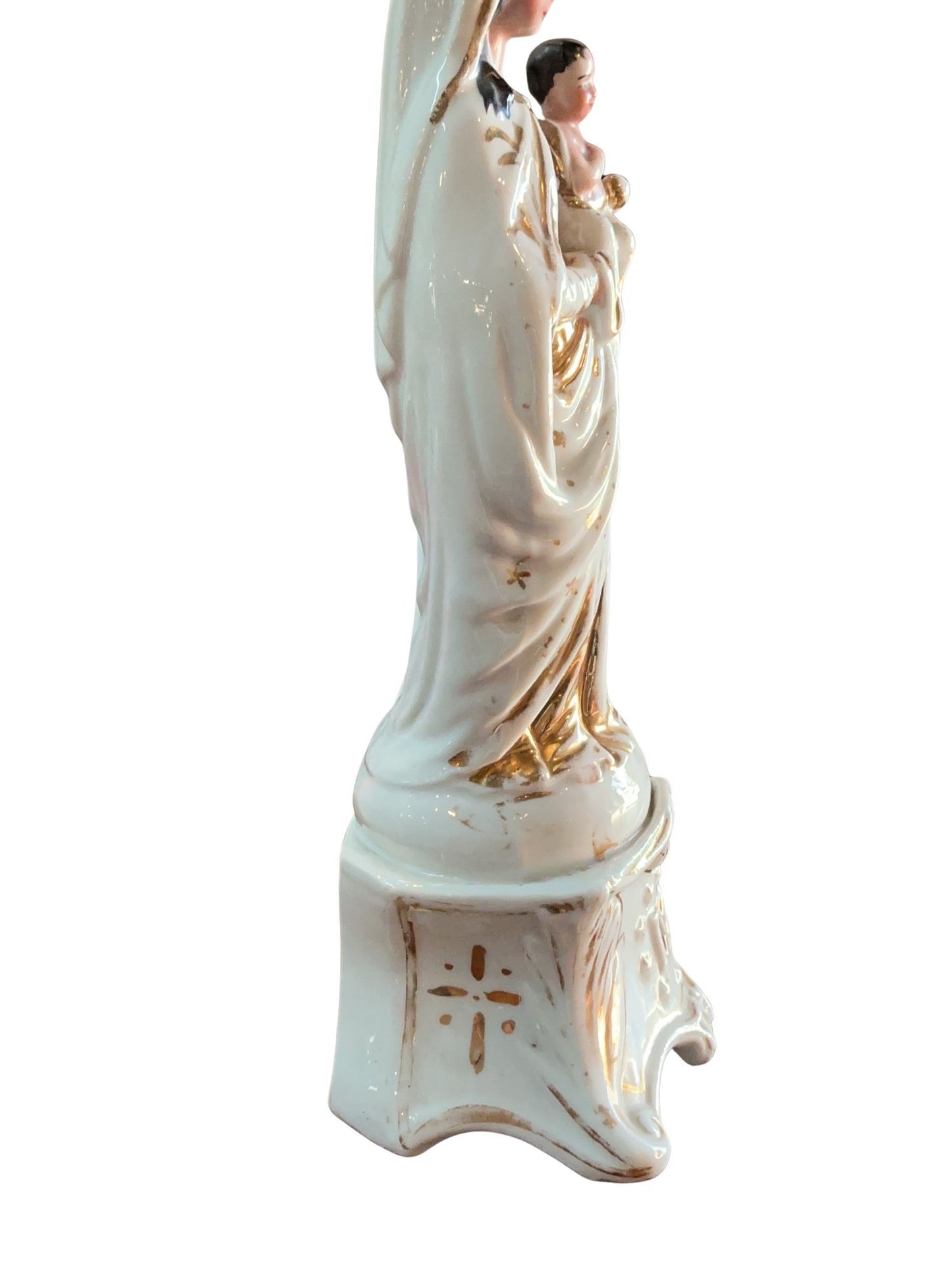 Antique French Vieux Paris Madonna and Child