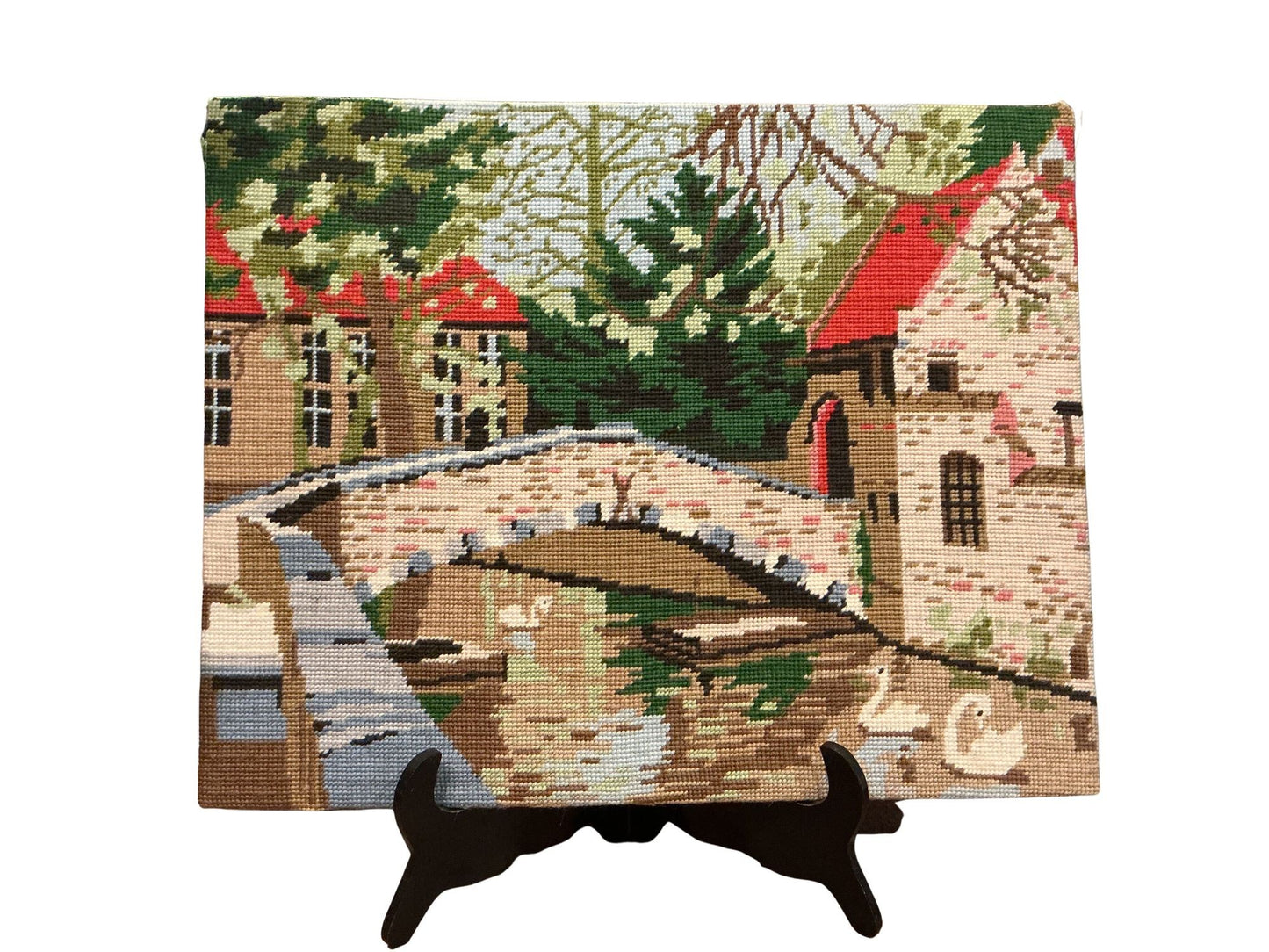 Bruges Swans in Needlepoint
