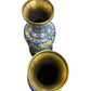 Exceptional Pair of Chinese Cloisonné Vases with Carved Stands