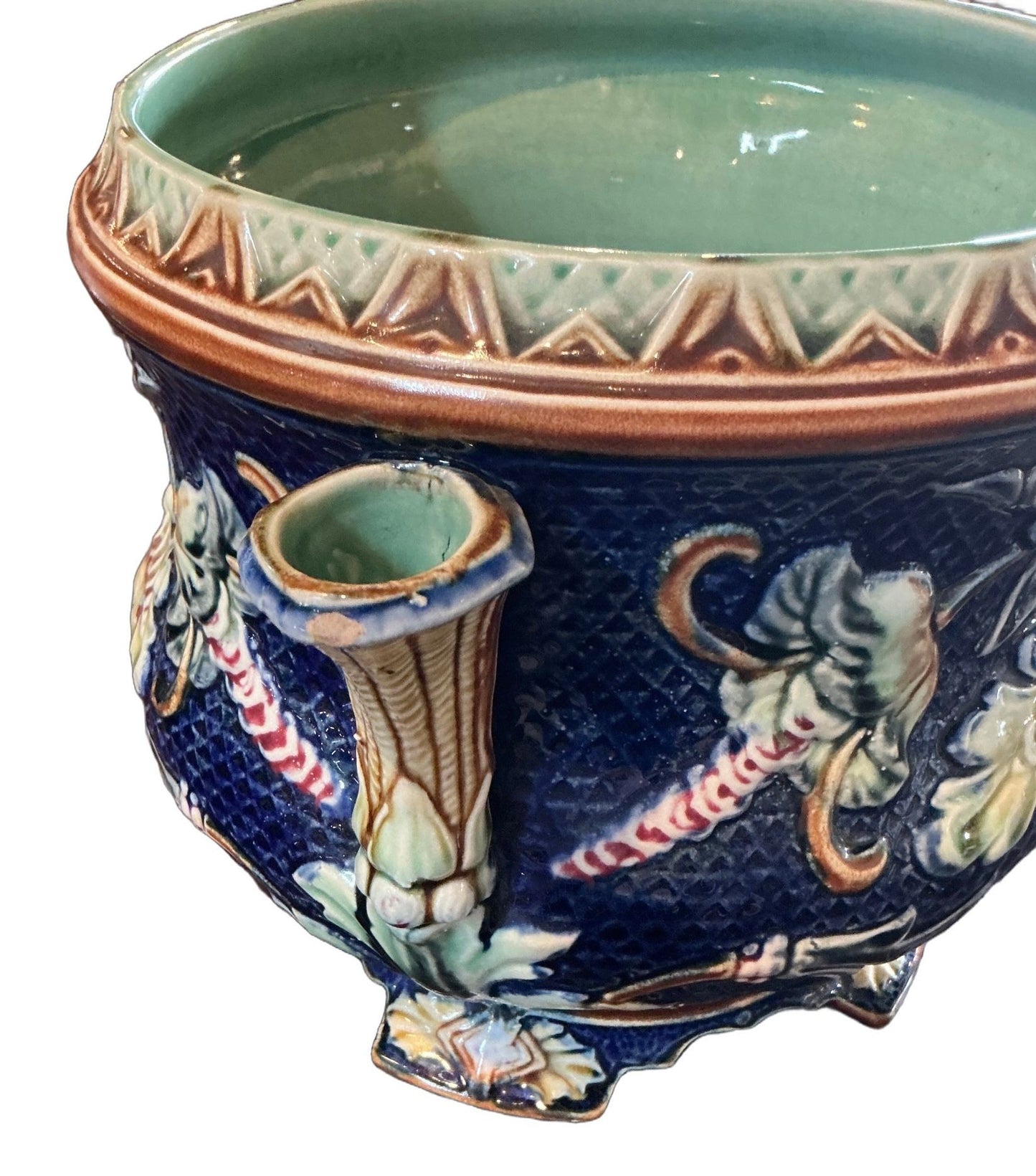 Belgian Majolica Cache Pots Circa 1900