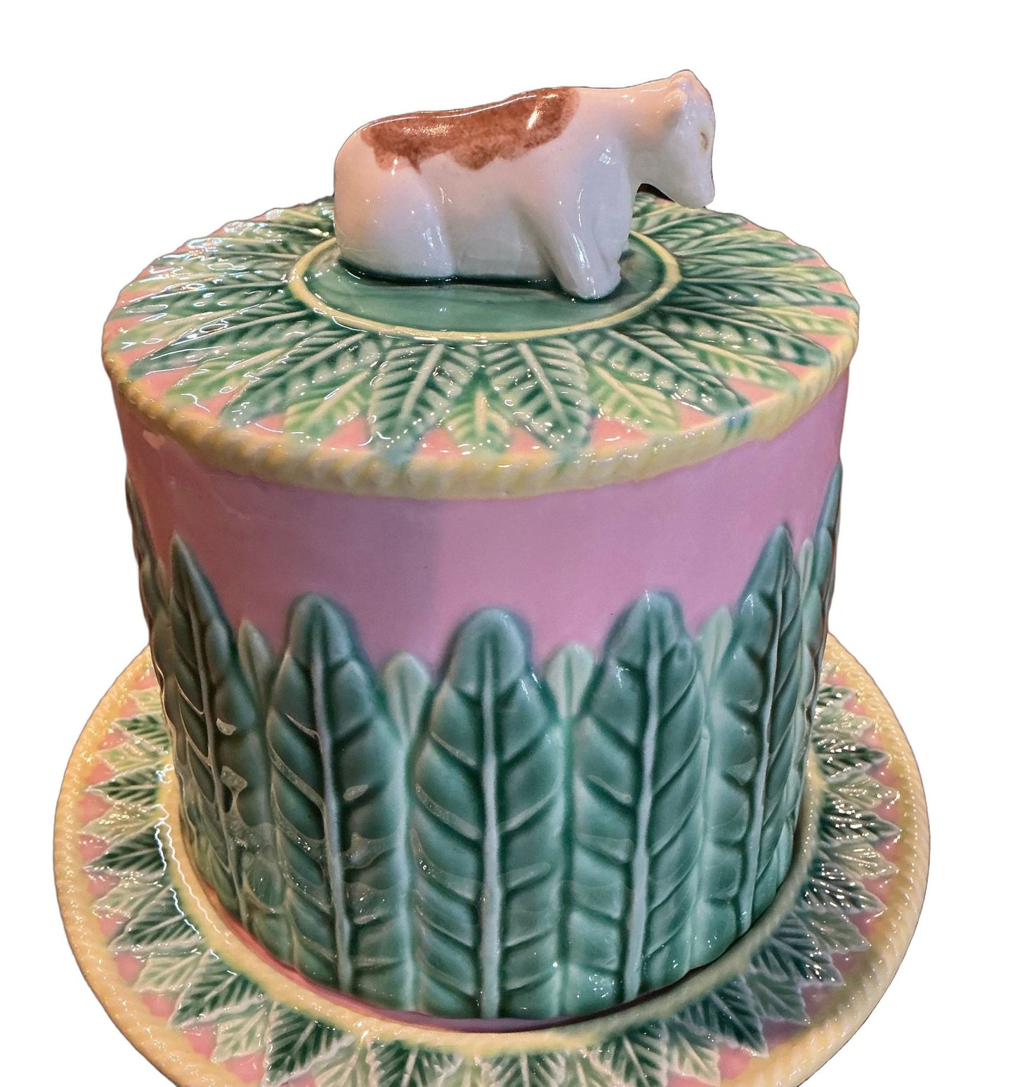 19th Century George Jones Majolica Cheese Dome