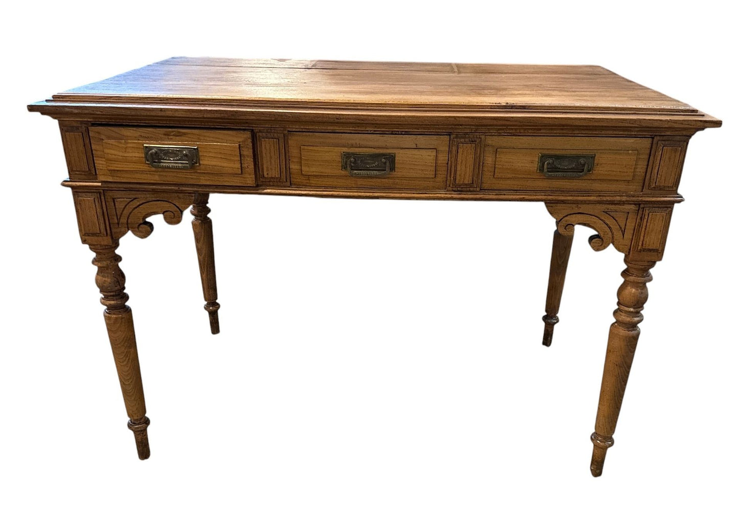 French Elm Wood Writing Desk, Circa 1900-20’s