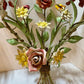 Whimsical Pair Of Mid Centry Italian Florentine Tole Style Bent Metal Electric Floral Sconces