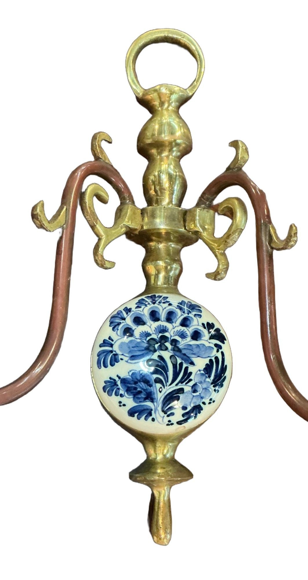 Dutch Delft Hand Painted Sconces - Pair
