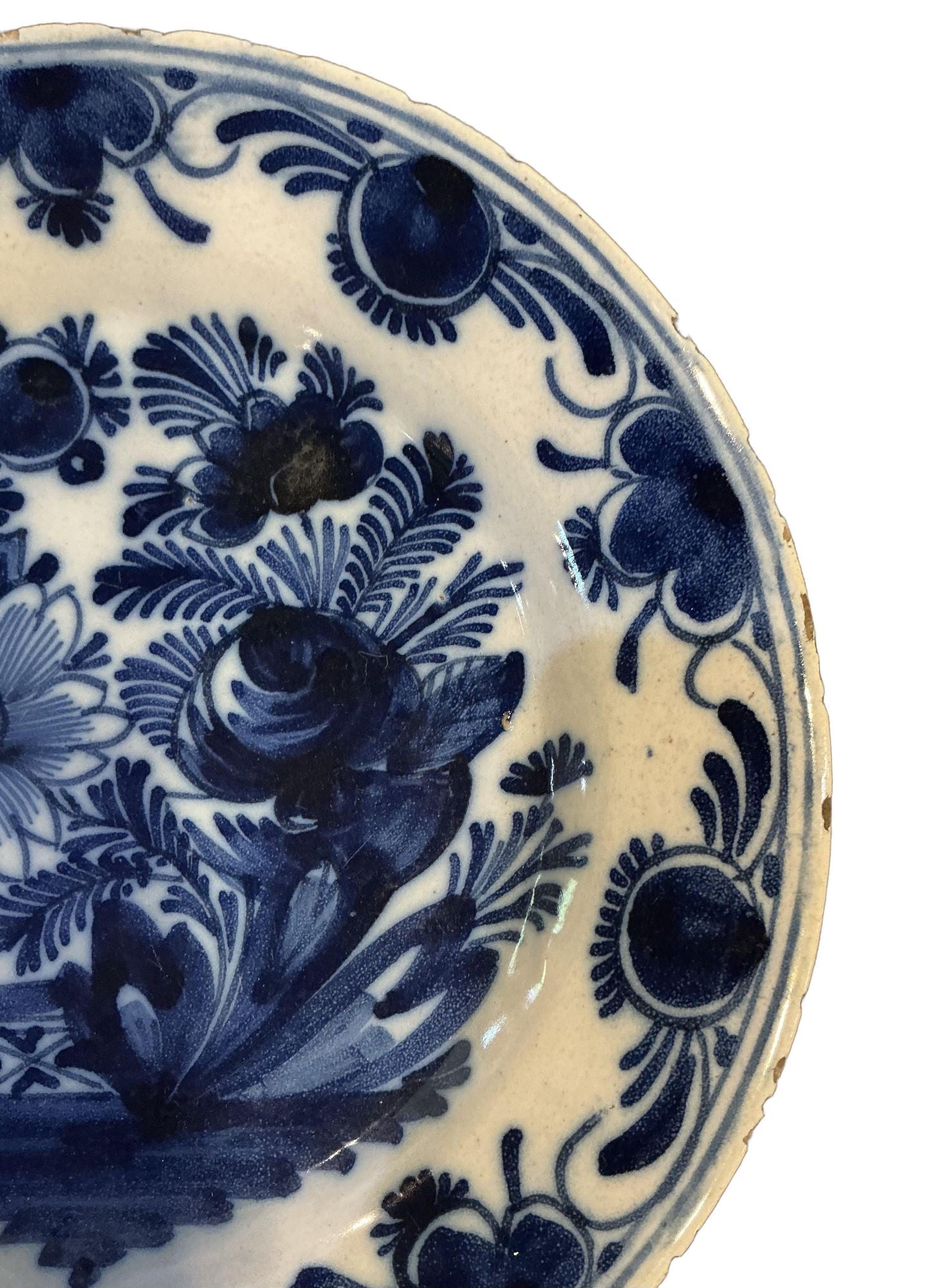 Dutch Delftware “Garden Gate” Scene Plate, Circa 1800