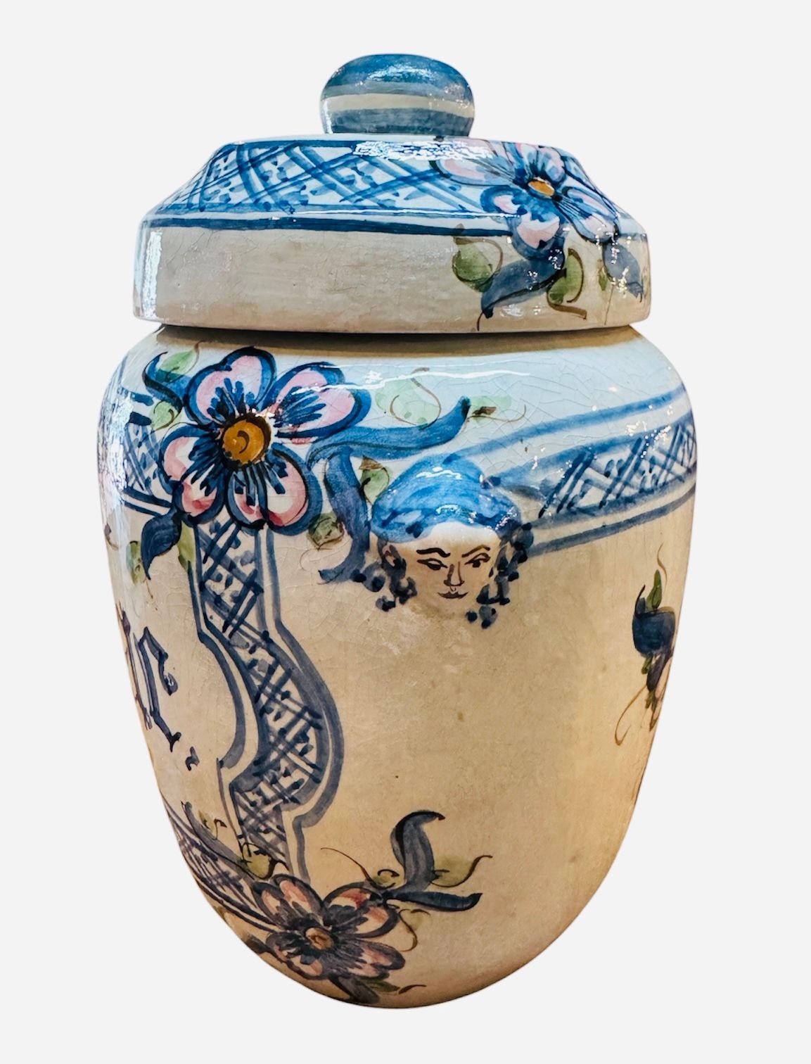 Circa 1900 Spanish Apothocary Tabac Jar
