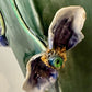 Large Antique Art Deco Faience Majolica Vase Decorated With Sculpted Delicate Flowers