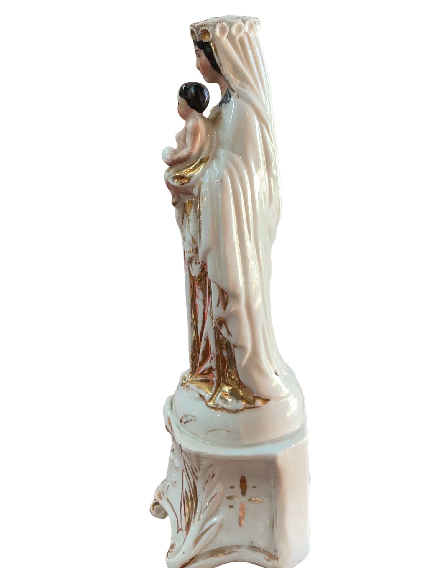 Antique French Vieux Paris Madonna and Child