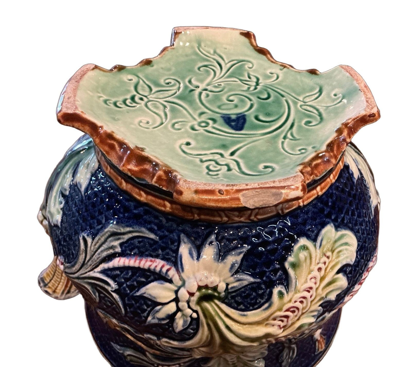 Belgian Majolica Cache Pots Circa 1900