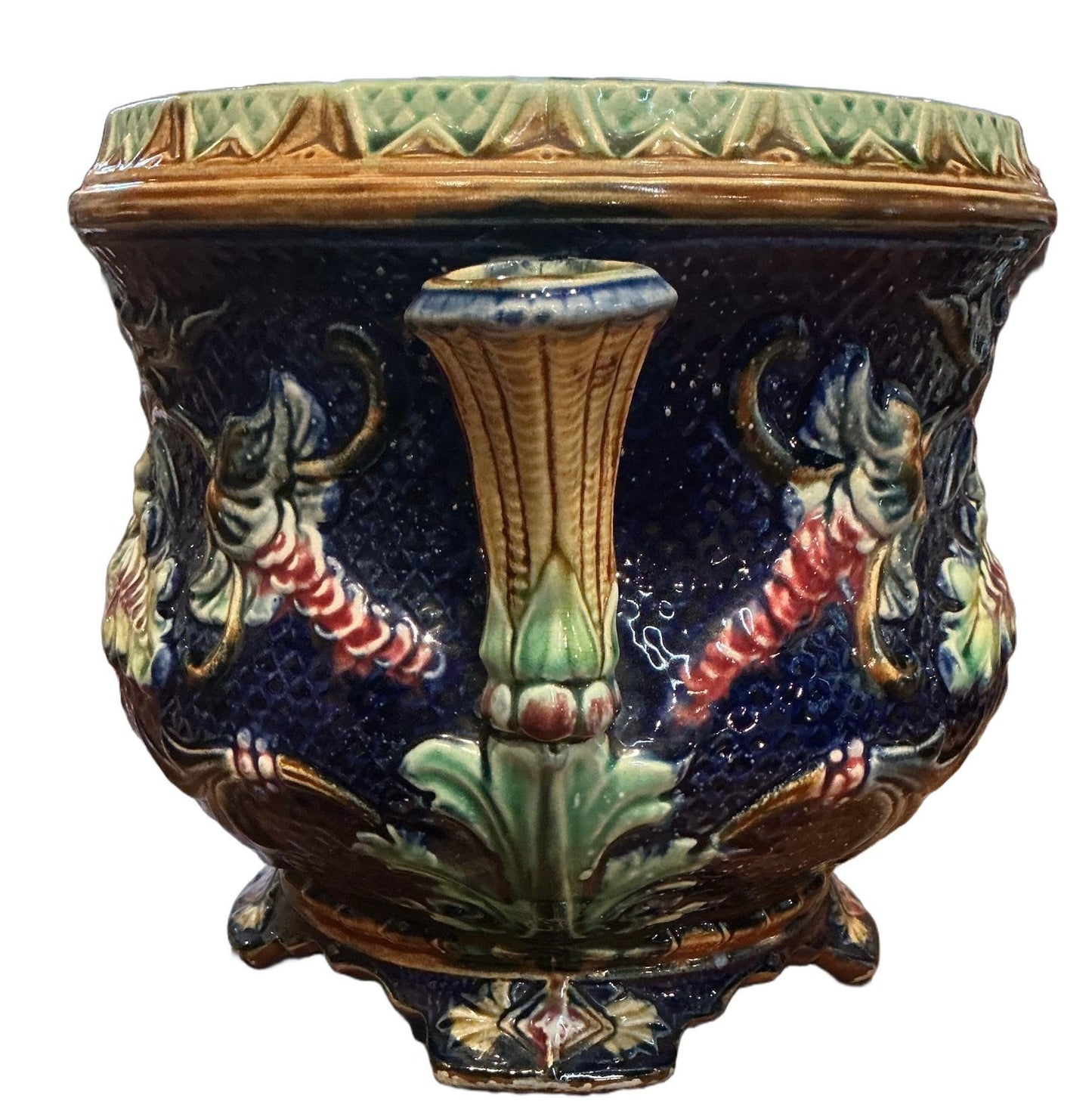 Belgian Majolica Cache Pots Circa 1900